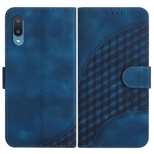 Funda para Samsung Galaxy A02 Versión UE Yx0060 Cuero Relieve Cabeza de Elefante Cordón (Azul Real)