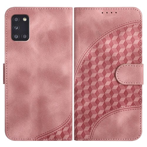 Funda para Teléfono Samsung Galaxy A31 Yx0060 Cuero Relieve Cabeza de Elefante con Cordón (Rosa)