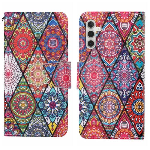 Funda para Samsung Galaxy A05S Cuero Patrón Dibujo Colores (Tótem de Diamante)
