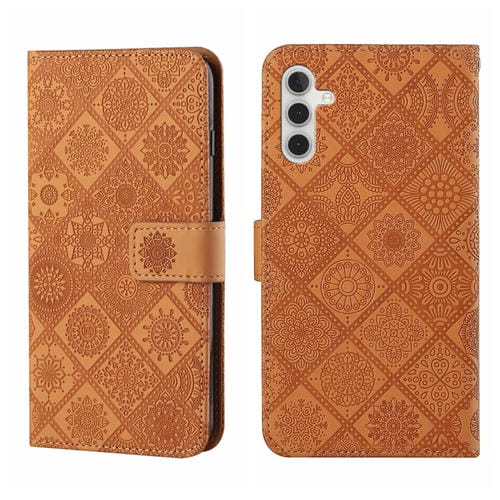 Funda para TelĂ©fono Samsung Galaxy A05S Cuero PatrĂłn en Relieve Estilo Ătnico (MarrĂłn)