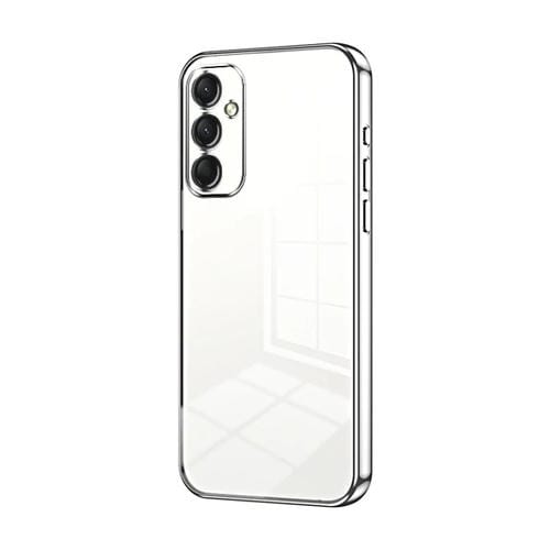 Funda para Teléfono Samsung Galaxy A24 4G con Orificio Fino y Revestimiento Transparente (Plateado)