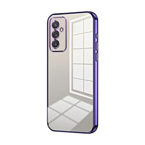 Funda para Teléfono Samsung Galaxy A82 5G con Orificio Fino y Revestimiento Transparente (Púrpura)