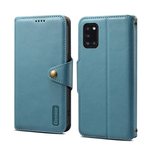 Funda para Teléfono Samsung Galaxy A31 4G Denior Textura Piel de Vaca Estilo Billetera (Azul)