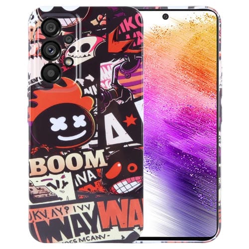 Funda para Teléfono Samsung Galaxy A73 5G PC Orificio Preciso Patrón Pintado (Cómics Naranjas)