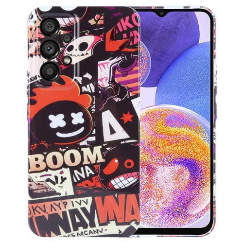 Funda para Teléfono Samsung Galaxy A23 con Orificio Preciso en PC con Patrón Pintado (Cómics Naranjas)