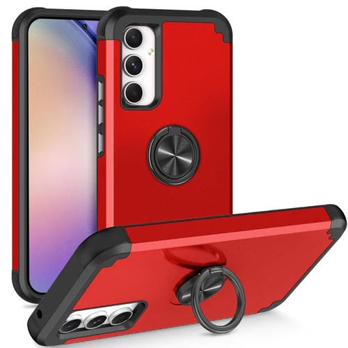 Funda para Samsung Galaxy A54 5G L2 Magnética con Soporte de Anillo Giratorio (Rojo)