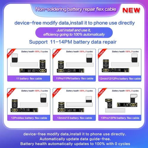 Cabo de Reparação de Bateria externa I2C para iPhone 13 Pro Max / 13 Pro
