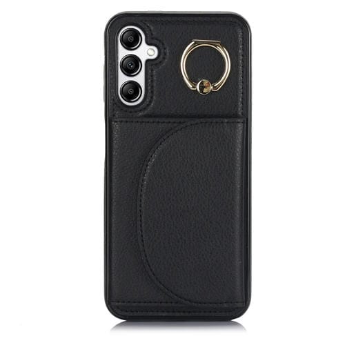 Estuche para Samsung Galaxy A54 4G/5G Ym007 con Soporte para Anillo y Tarjeta con Sensación de Piel (Negro)