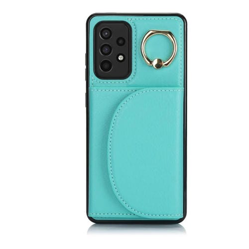 Funda para Teléfono Samsung Galaxy A52 4G y 5G Ym007 con Soporte para Anillo y Tarjeta (Verde)