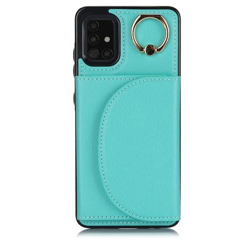 Funda para Teléfono Samsung Galaxy A51 4G Ym007 con Soporte para Anillo y Tarjeta (Verde)