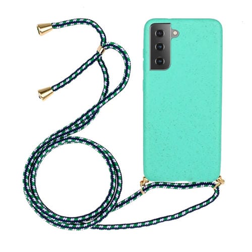 Funda para Teléfono Samsung Galaxy A05S TPU con Cordón y Material de Paja de Trigo (Verde)