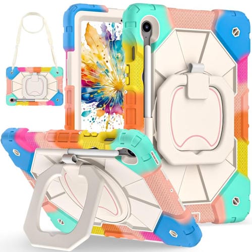 Funda híbrida de silicona con diseño de robot para Samsung Galaxy Tab S10 FE/S9 (azul)