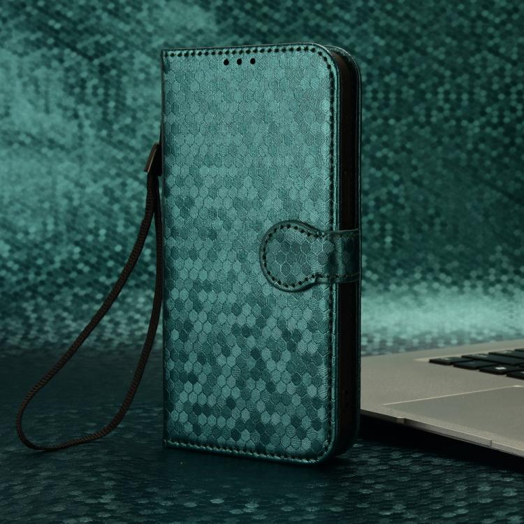 Funda de Cuero con Textura de Puntos de Panal para Realme P3 Pro (Verde)