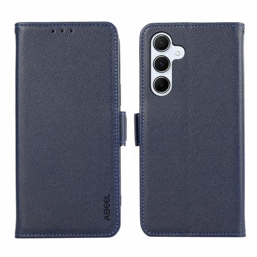 Funda para Teléfono Samsung Galaxy A15 5G Abeel Cuero Rfid Patrón Litchi Magnético Lateral (Azul)