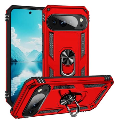Funda TPU + PC para Google Pixel 10 Pro XL a Prueba de Golpes con Soporte (Roja)