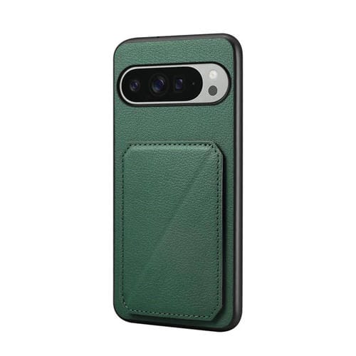 Funda para Google Pixel 10 Pro XL D04 con textura de becerro y ranura para dos tarjetas (verde)