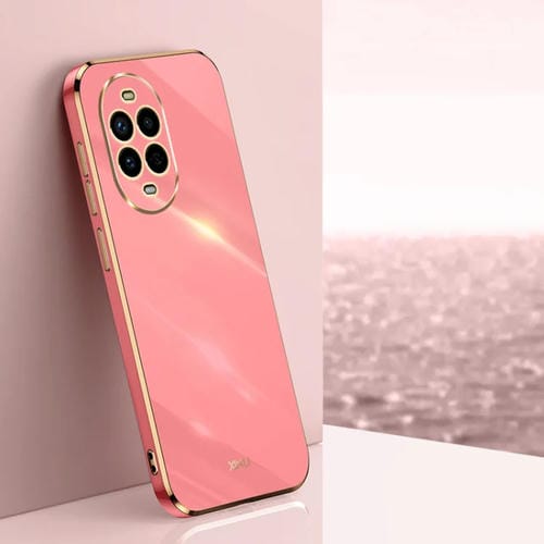 Funda TPU Huawei Nova 13 Pro Xinli con Borde Dorado y Revestimiento 6D Recto (Rojo Espino)