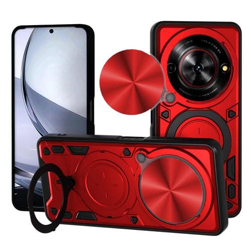 Funda magnética deslizante con textura de CD para ZTE Nubia Focus/Blade A75 5G (roja)