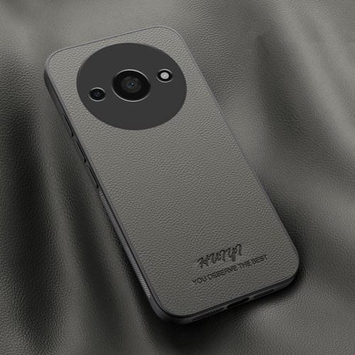 Funda de Cuero Magnética para Teléfono Huiyi Redmi A3 (Gris)