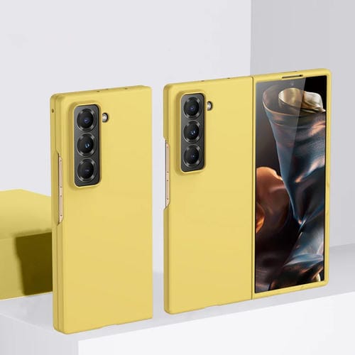 Funda para Teléfono Samsung Galaxy Z Fold Tacto Especial Cobertura Total PC (Amarillo Limón)