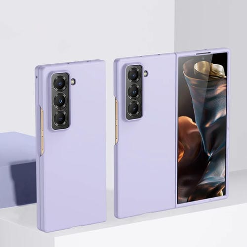 Funda para Teléfono Samsung Galaxy Z Fold Tacto Especial Cobertura Total PC a Prueba de Golpes (Morado Sakura)