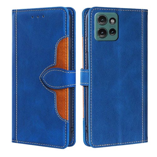 Funda de Cuero con Hebilla Magnética para Motorola Edge 50 5G (Azul)