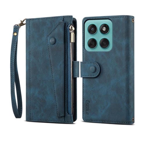 Funda de cuero retro ESEBLE con protección RFID para Motorola Moto G86 5G (verde oscuro)