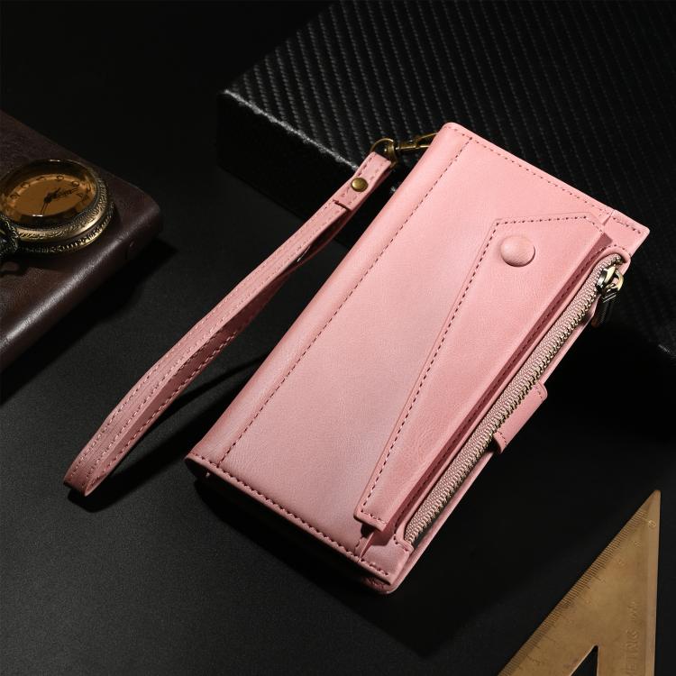 Funda de cuero retro ESEBLE con tecnología RFID para Motorola Edge 60 Pro (oro rosa)