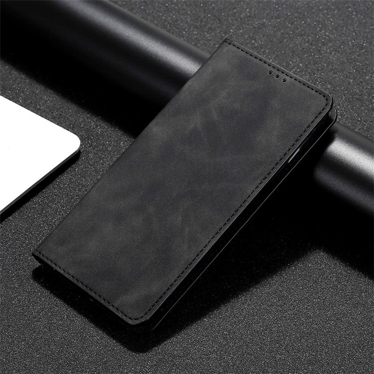 Funda de Cuero Magnética con Tacto de Piel para Teléfono Itel A50 4G (Negra)