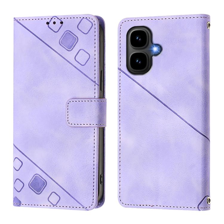 Funda de piel con relieve para Infinix Smart 10 4G / Tecno Pop 10 (morado claro)