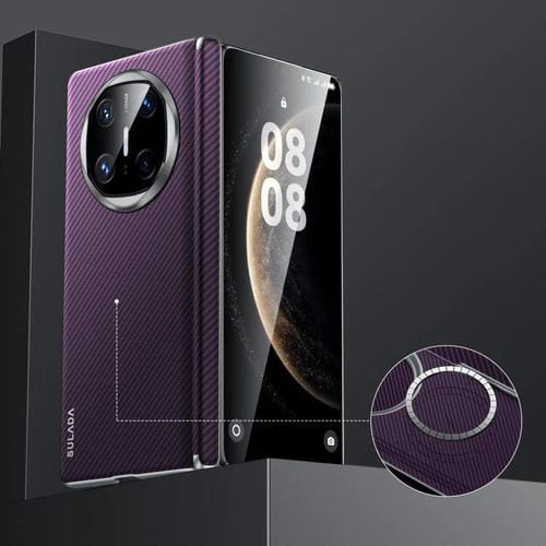 Funda para Huawei Mate X6 Carcasa PC Textura Kevlar 600D a Prueba de Golpes (Morado)