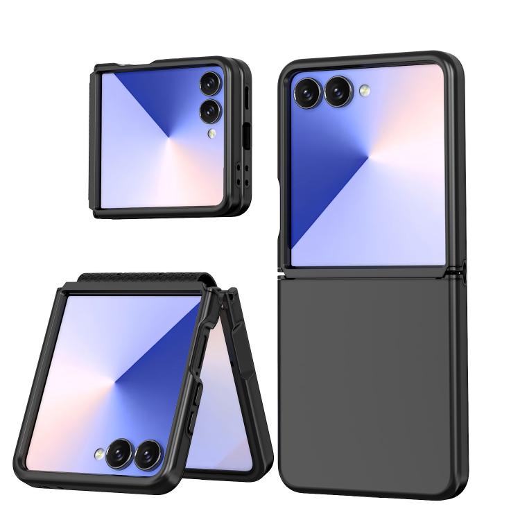 Funda de TPU y PC a prueba de golpes para Samsung Galaxy Z Flip7 5G con tacto suave (negro)