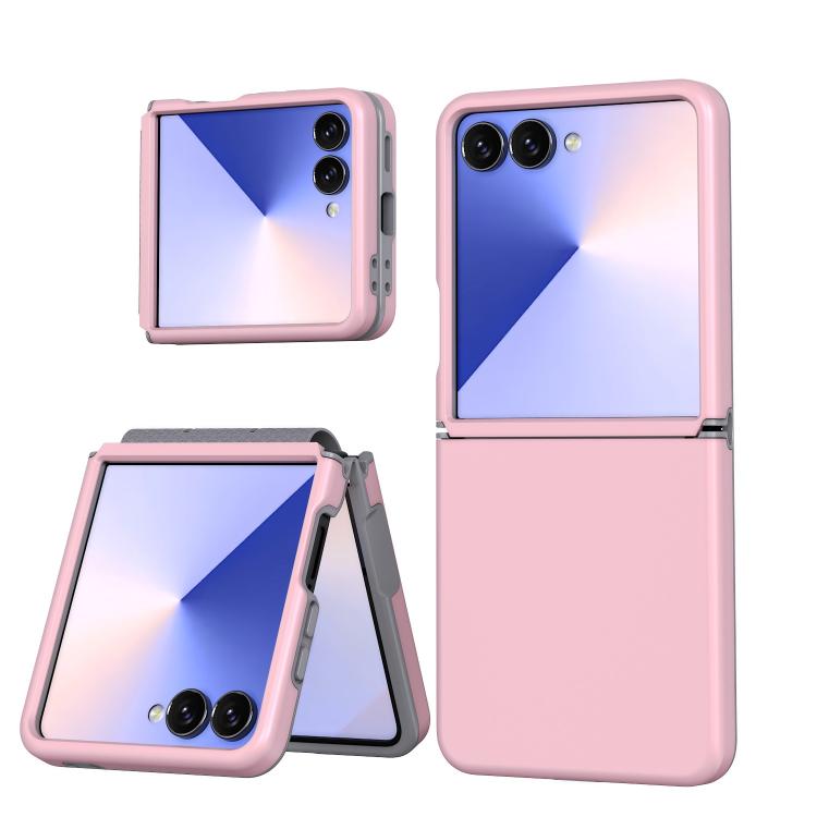 Funda de TPU y PC a prueba de golpes para Samsung Galaxy Z Flip7 5G (rosa claro)