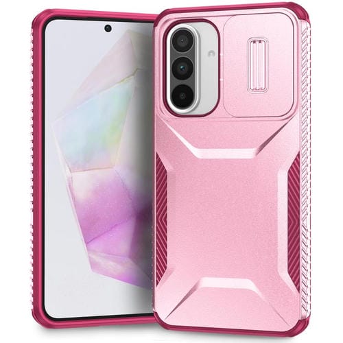 Funda Deslizante para Teléfono Samsung Galaxy A56 5G (Rosa + Rojo Rosa)