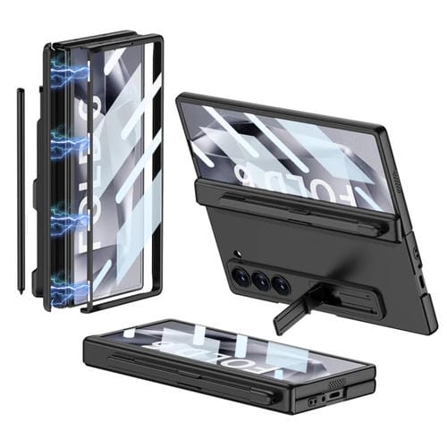 Estuche para Teléfono Plegable Samsung Galaxy Z Fold6 Gkk Magnético Cobertura Total Ranura para Bolígrafo (Negro)