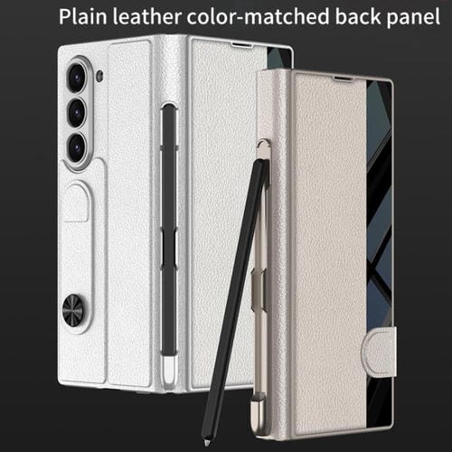 Funda plegable GKK con ranura para bolígrafo (no incluye bolígrafo) para Samsung Galaxy Z Fold7 5G (plateada)
