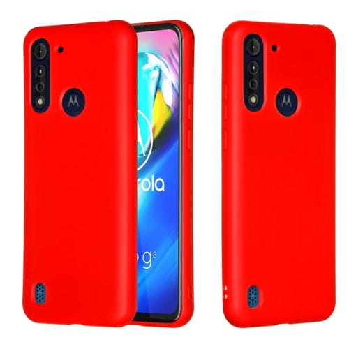 Para Motorola Moto G8 Power Pure Color Liquid Silicone Funda protectora de cobertura total a prueba de golpes (rojo)