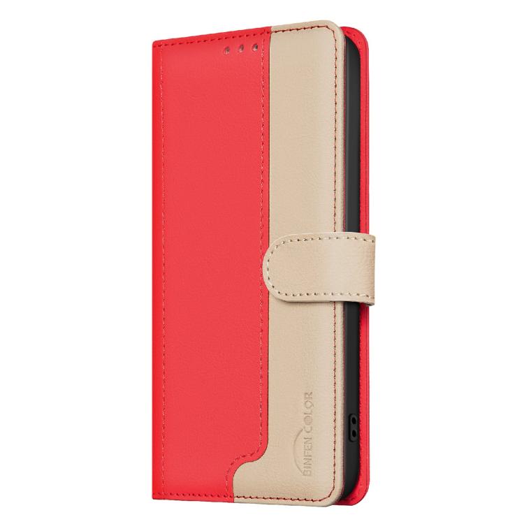 Funda de cuero antirrobo RFID a juego para Infinix Smart 10 4G (roja)