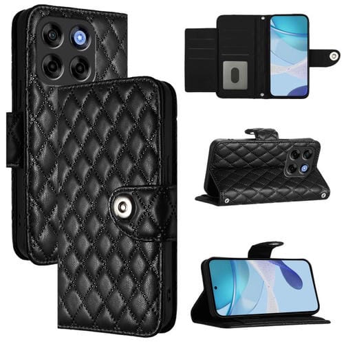 Funda de Cuero con Tapa para ZTE Blade V70 Vita Nubia V70 Diseño Rómbico (Negro)