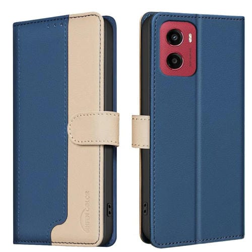 Funda de Cuero Antirrobo RFID para Motorola Moto G05 (Azul)