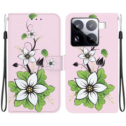 Funda De Cuero Con Dibujo De Colores Y Textura De Cristal Para Xiaomi 15 Pro (Lily)