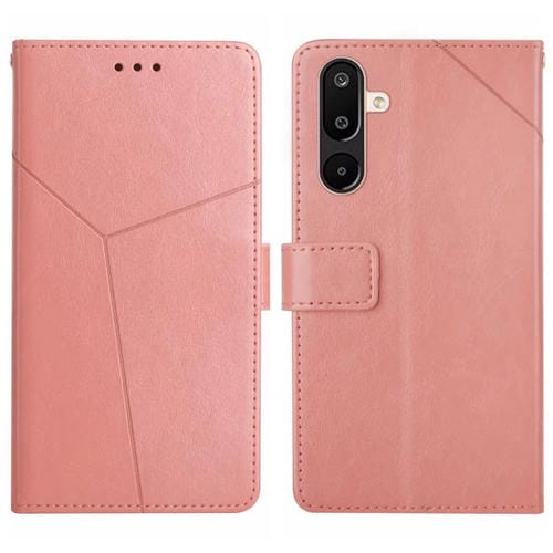 Funda de cuero con tapa y diseño en forma de Y para Samsung Galaxy M36 5G (rosa)