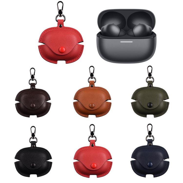 Funda Protectora Cuero para Auriculares Redmi Buds 6 Pro Business con Gancho (Negro)