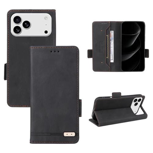 Funda de cuero con cierre magnético para iPhone 17 Pro Max (negra)