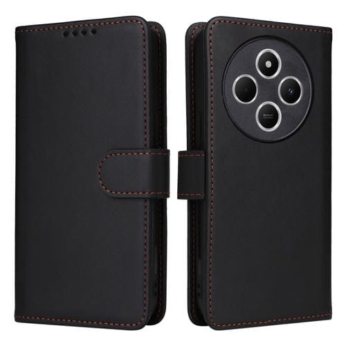 Para Redmi 14C 4G Betopnice Bn-005 2 En 1 Funda de Teléfono de Cuero Genuino Desmontable (Negro)