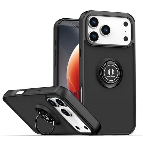 Funda de TPU + PC con anillo para iPhone 17 Pro Max Q Shadow 1 Series (Negro + Negro)