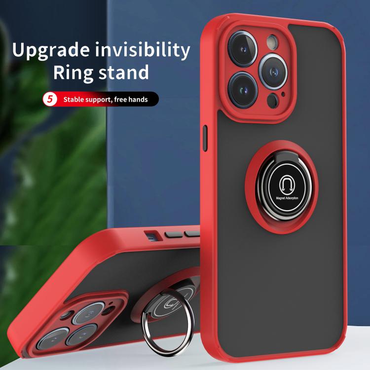 Funda de TPU + PC con anillo para iPhone 13 Pro Q Shadow 1 Series (Negro + Negro)