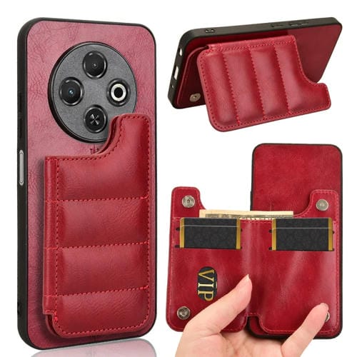 Funda para Teléfono Tecno Spark 30C con Diseño de Vaca y Tarjeta de Costura (Roja)