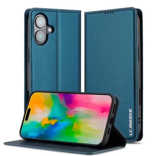 Funda de PU con textura fina esmerilada para iPhone 17 LC.IMEEKE L1 Series (azul)