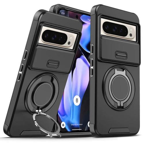 Funda con anillo deslizante para Google Pixel 10 Pro XL (negro)